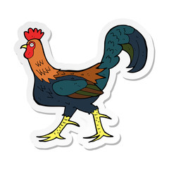 sticker of a cartoon cockerel
