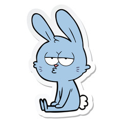sticker of a cute cartoon rabbit