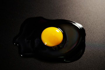 Toothpick on egg yolk 