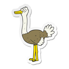 sticker of a cartoon ostrich