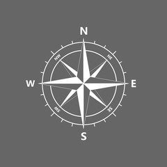 Compass rose, navigition icon. Vector illustration, flat design. © GlopHetr