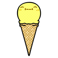 quirky comic book style cartoon happy ice cream
