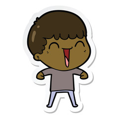 sticker of a cartoon happy man