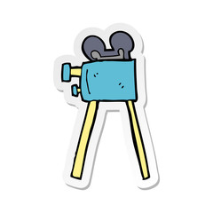 sticker of a cartoon movie camera