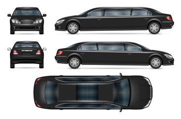 Realistic limousine vector mock-up