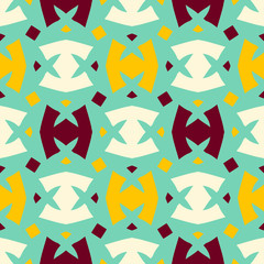 Bright seamless pattern with alternate geometric elements.