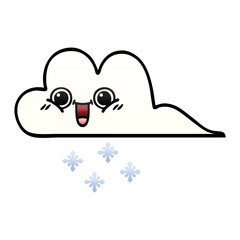 gradient shaded cartoon snow cloud