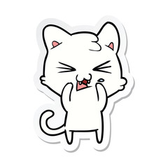 sticker of a cartoon cat