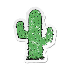 distressed sticker of a cartoon cactus