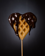 vegan waffles with chocolate