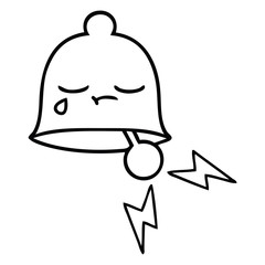 Fototapeta premium line drawing cartoon ringing bell