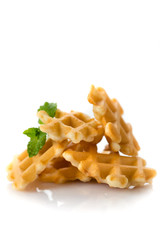vegan waffles isolated on white