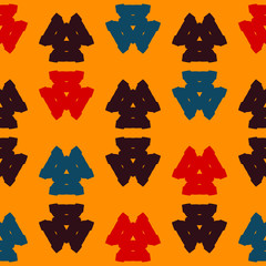 Seamless pattern with geometric ornament. Abstract artwork in retro style.