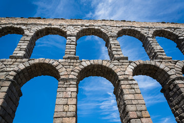 Fototapeta na wymiar Roman aqueduct, Segovia, Castilla y Leon, Spain