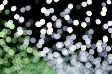 Colorful blur bokeh fairy street light festival, night defocused & dark background.