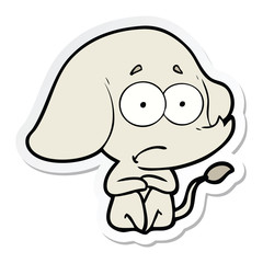 sticker of a cartoon unsure elephant