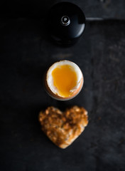 soft boiled egg and toast