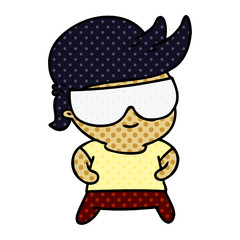 cartoon kawaii kid with shades
