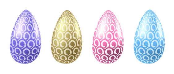 Vector set of colorful easter realistic eggs 