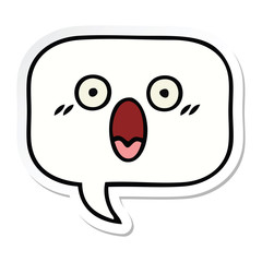 sticker of a cute cartoon speech bubble