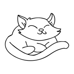 quirky line drawing cartoon cat