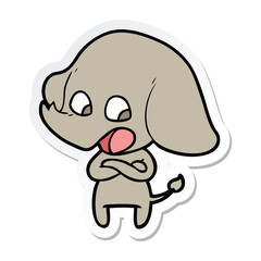 sticker of a cute cartoon elephant