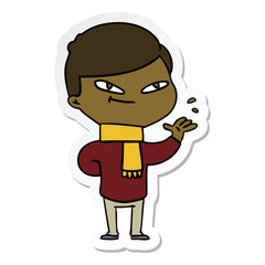 sticker of a cartoon boy
