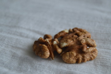 walnuts on a white background