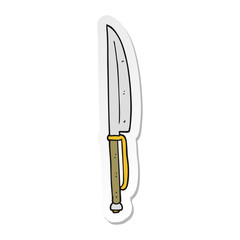 sticker of a cartoon knife