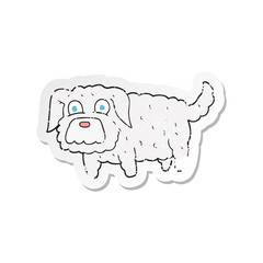 retro distressed sticker of a cartoon small dog