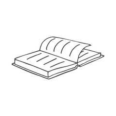 Doodle book. Vector illustration isolated on white background.
