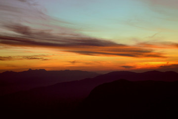 Fototapeta na wymiar Sunrise sky from Adam's peak
