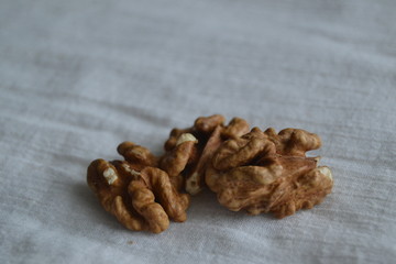walnuts on a white background