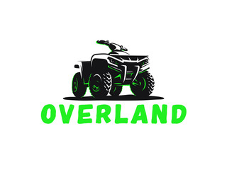 ATV vehicle logo. All-terrain offroad 4x4 quad illustration. © dmaryashin