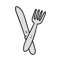 quirky hand drawn cartoon cutlery
