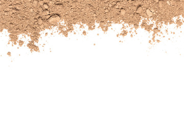 Eyeshadow heap isolated on white background with copy space