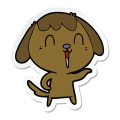 sticker of a cartoon dog