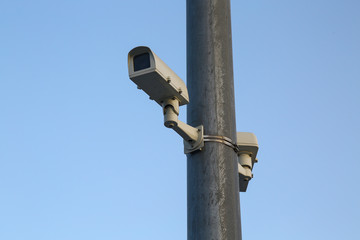 Fototapeta premium security cameras on a pole