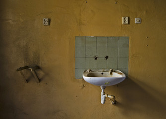 Sink in old building 