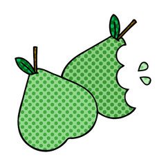 comic book style cartoon green pear