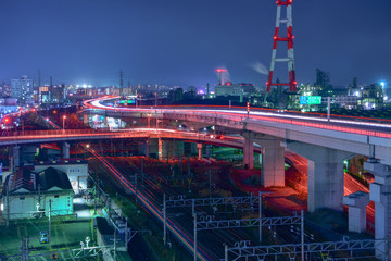 北九州工業地帯のプラント夜景
