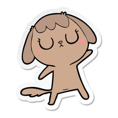 sticker of a cute cartoon dog