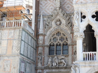 Exquisite historic stone architecture of Venice, approximately, of Sunny Italy.