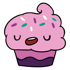 cartoon kawaii of a cute cupcake