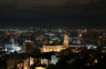 Fototapeta na wymiar view of illuminated port at midnight