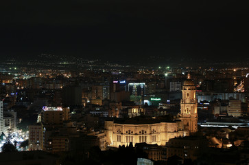 view of illuminated port at midnight