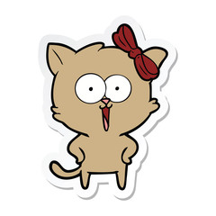 sticker of a cartoon cat