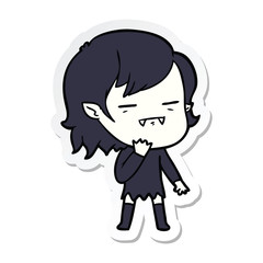 sticker of a cartoon undead vampire girl