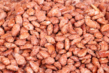 Caramelized peanut in a pile