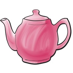 Whimsical coloured teapot
